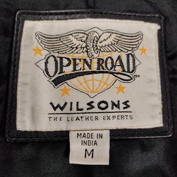 Vintage Wilson Black Leather Motorcycle Jacket Open Road Mens Medium - Picture 5 of 16
